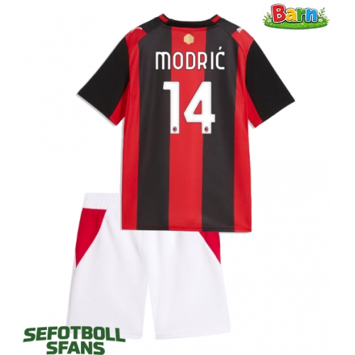 AC Milan Luka Modric #14 Hemmaställ Barn 2026-27 Kortärmad (+ Korta byxor)